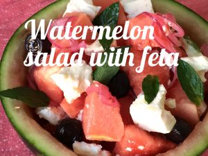 Watermelon salad with feta